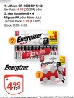 Lithium CR-2032 BP 4 + 2 Angebote von Energizer bei GLOBUS Trier für 4,99 €