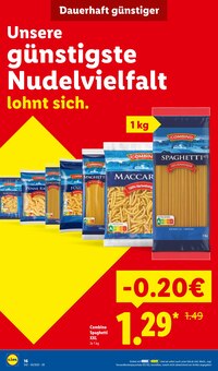 Nudeln im Lidl Prospekt "Der Preisführer macht Deutschland dauerhaft günstiger!" mit 18 Seiten (Halle (Saale))