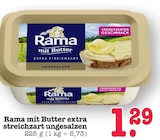 Aktuelle Rama Angebote bei E center in Mannheim Aktuelles mit Butter extra streichzart ungesalzen Angebot bei E center in Mannheim ab 1,29 €
