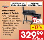 Smoker Holzkohlegrill Buffalo Angebote bei Netto Marken-Discount Heidenheim für 329,99 €