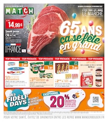 Prospectus Supermarchés Match à Sars-et-Rosières, "65 ANS ça se fête en grand", 24 pages de promos valables du 04/11/2025 au 16/11/2025