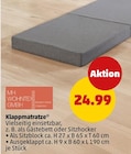 Klappmatratze Angebote von MH WOHNTEX GMBH bei Penny Essen für 24,99 €