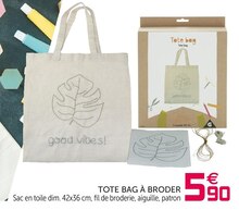 TOTE BAG À BRODER - Gifi à Saint-Denis TOTE BAG À BRODER en promo chez Gifi Saint-Denis à 5,90 €