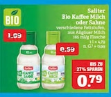Bio Kaffee Sahne im Angebot bei Marktkauf in Schwabach Bio Kaffee Sahne Angebote von Saliter bei Marktkauf Schwabach für 0,79 €