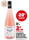 Cabernet d'Anjou AOP rose Vallee des roys Hve 3 en promo chez Hyper U Mayenne à 2,99 €