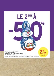 Intermarché Viry-Châtillon - LAPIN SURPRISE KINDER Promo LAPIN SURPRISE KINDER dans le catalogue Intermarché "Le mini prospectus" à Viry-Châtillon