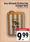 E center Mönchengladbach - Vase Olivenöl Streifen Fein Steingut Multi Angebot im Prospekt Vase Olivenöl Streifen Fein Steingut Multi bei E center im Mönchengladbach Prospekt für 9,99 €