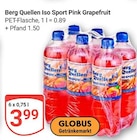 Iso Sport Pink Grapefruit Angebote von Berg Quellen bei GLOBUS Völklingen für 3,99 €