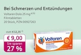 Voltaren Dolo 25 mg Filmtabletten im Angebot bei mea - meine apotheke in Leverkusen Voltaren Dolo 25 mg Filmtabletten Angebote von Voltaren bei mea - meine apotheke Leverkusen für 9,00 €