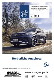 Aktueller Volkswagen Prospekt "Herbstliche Angebote." für Heusenstamm Aktueller Volkswagen Prospekt für Heusenstamm mit Seite