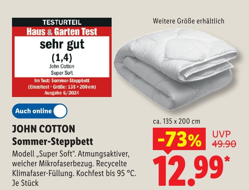 Sommer-Steppbett