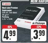 Black Label Premium Kopierpapier Angebote von Canon bei nah und gut Zwickau für 3,99 €