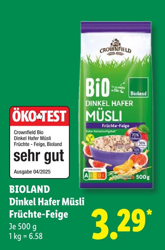 Dinkel Hafer Müsli Früchte-Feige