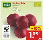 Bio-Rote Bete von BioBio für 1,29 € bei Netto Marken-Discount im Angebot Bio-Rote Bete von BioBio im aktuellen Netto Marken-Discount Prospekt