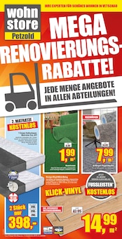Matratze im wohnstore Petzold Prospekt "JETZT MEGA RENOVIERUNGSRABATTE!" mit 10 Seiten (Cottbus)