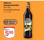 Gebirgskräuterlikör im Angebot bei GLOBUS in Salzgitter Gebirgskräuterlikör Angebote von Wilthener bei GLOBUS Salzgitter für 5,00 €