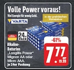 Alkaline-Batterien "Longlife Power" Mignon AA oder Micro AAA. Angebote von VARTA bei EDEKA Plauen für 7,77 €