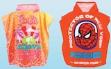 Poncho de bain enfant licence - Marvel Spider-Man, Barbie dans le catalogue Intermarché