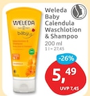 Baby Calendula Waschlotion & Shampoo von Weleda für 5,49 € bei budni im Angebot Baby Calendula Waschlotion & Shampoo von Weleda im aktuellen budni Prospekt