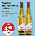 Steillage Riesling lieblich von Moselland für 4,49 € bei V-Markt im Angebot Steillage Riesling lieblich von Moselland im aktuellen V-Markt Prospekt