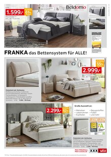 Bett im aktuellen XXXLutz Möbelhäuser Prospekt (Lübeck) Bett im XXXLutz Möbelhäuser Prospekt "Beldomo Spezial" mit 10 Seiten (Lübeck)