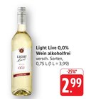 0,0% Wein alkoholfrei im Angebot bei EDEKA in Pirmasens 0,0% Wein alkoholfrei Angebote von Light Live bei EDEKA Pirmasens für 2,99 €