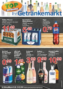 TOP Getränke Prospekt der KW 36 "Aktuelle Angebote" Aktueller TOP Getränke Prospekt "Aktuelle Angebote" Seite 1 von 4 Seiten