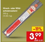Hirsch- oder Wildschweinsalami im Angebot bei Netto Marken-Discount in Mainz Hirsch- oder Wildschweinsalami Angebote bei Netto Marken-Discount Mainz für 3,99 €