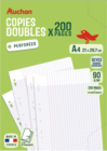 LOT DE 50 COPIES DOUBLES AUCHAN - AUCHAN - Auchan Hypermarché à Levallois-Perret LOT DE 50 COPIES DOUBLES AUCHAN - AUCHAN en promo chez Auchan Hypermarché Levallois-Perret à 2,19 €