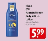 Nivea Q10 Hautstraffende Body Milk oder Lotion im Angebot bei famila Nordost in Flensburg Nivea Q10 Hautstraffende Body Milk oder Lotion Angebote bei famila Nordost Flensburg für 5,99 €
