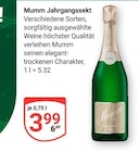 Jahrgangssekt im Angebot bei GLOBUS in Viersen Jahrgangssekt Angebote von Mumm bei GLOBUS Viersen für 3,99 €