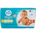 Couches Ultra Dry - CARREFOUR BABY - Carrefour Market à Saint-Brieuc Couches Ultra Dry - CARREFOUR BABY en promo chez Carrefour Market Saint-Brieuc à 6,49 €