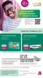 mea - meine apotheke Apotheken Prospekt der aktuellen Woche mit 4 Seiten, gültig von 01.06.2026 bis 30.06.2026, in Schonach und Umgebung Aktueller mea - meine apotheke Apotheken Prospekt in Schonach und Umgebung, "Unsere Juni-Angebote" mit 4 Seiten, 01.06.2026 - 30.06.2026