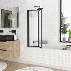 Pare-baignoire avec volet pivotant 70 x 120 cm noir mat Galedo - Galedo en promo chez Castorama Brest à 89,00 €