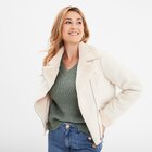 Veste col aviateur zippée doublée beige femme à 49,99 € dans le catalogue La Halle