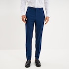 Pantalon de costume droit avec pinces bleu electrique homme en promo chez La Halle Montpellier à 25,99 €