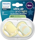 Schnuller ultra air day+night Silikon, gelb, ab 18 Monaten im Angebot bei dm-drogerie markt in Oberhausen Schnuller ultra air day+night Silikon, gelb, ab 18 Monaten Angebote von PHILIPS AVENT bei dm-drogerie markt Oberhausen für 7,25 €
