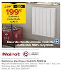 Radiateur inertie fluide 1000 W - Noirot en promo chez Castorama Saint-Denis à 199,00 €