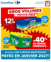 Prospectus Supermarchés Carrefour en cours à Bar-le-Duc et alentours, "GROS VOLUMES = PETITS PRIX", 37 pages, 22/10/2026 - 09/11/2026 Catalogue Supermarchés Carrefour en cours à Bar-le-Duc et alentours, "GROS VOLUMES = PETITS PRIX", 37 pages, 22/10/2026 - 09/11/2026