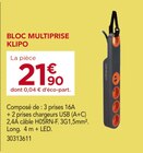 Gedimat Audun-le-Roman - Promo Bloc Multiprise Klipo Promo Bloc Multiprise Klipo à 21,90 € dans le catalogue Gedimat à Audun-le-Roman