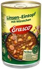 Linsen-Eintopf mit Würstchen im Angebot bei REWE in Remscheid Linsen-Eintopf mit Würstchen Angebote von Erasco bei REWE Remscheid für 1,49 €