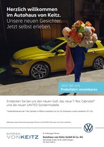 Volkswagen Prospekt "Herzlich willkommen im Autohaus von Keitz.", 4 Seiten, für Schwelm, 14.03.2020 - 10.04.2020 Volkswagen Prospekt "Herzlich willkommen im Autohaus von Keitz.", 4 Seiten, für Schwelm, 14.03.2020 - 10.04.2020