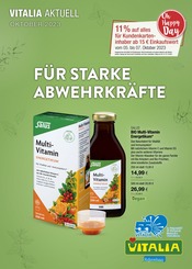 Aktueller Biomarkt Prospekt von VITALIA Reformhaus, FÜR STARKE ABWEHRKRÄFTE, gültig von 01.10.2023 bis 31.10.2023 