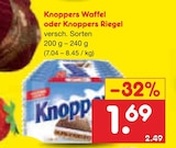 Knoppers Waffel oder Knoppers Riegel von Knoppers für 1,69 € bei Netto Marken-Discount im Angebot Knoppers Waffel oder Knoppers Riegel von Knoppers im aktuellen Netto Marken-Discount Prospekt