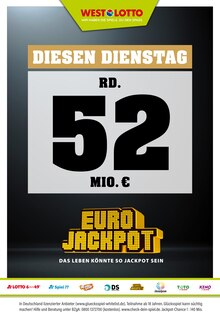 Aktueller Westlotto Prospekt "Diesen Dienstag 52 Mio. €" Seite 1 von 3 Seiten für Dortmund