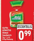 Dinkel Sandwich von Gut & Günstig für 0,99 € bei EDEKA im Angebot Dinkel Sandwich von Gut & Günstig im aktuellen EDEKA Prospekt