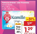 Kräuter- oder Früchtetee von Teekanne für 1,29 € bei Netto Marken-Discount im Angebot Kräuter- oder Früchtetee von Teekanne im aktuellen Netto Marken-Discount Prospekt