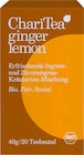 Kräutertee "Ginger Lemon" mit Ingwer & Zitronengras (20 Beutel) im Angebot bei dm-drogerie markt in Paderborn Kräutertee "Ginger Lemon" mit Ingwer & Zitronengras (20 Beutel) Angebote von ChariTea bei dm-drogerie markt Paderborn für 3,95 €