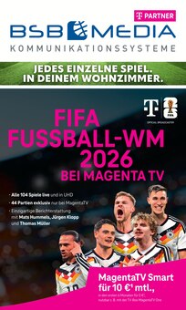 BSB mobilfunk Prospekt FIFA FUSSBALL-WM 2026 BEI MAGENTA TV mit 8 Seiten
