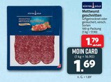 Aktuelle Mettwurst Angebote bei Markant Nordwest in Bielefeld Aktuelles Mettwurst geschnitten Angebot bei Markant Nordwest in Bielefeld ab 1,69 €